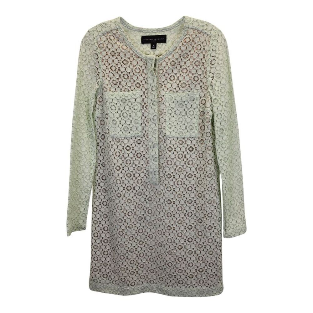 Victoria Beckham for Target Lace Mini Dress in Mint Cotton